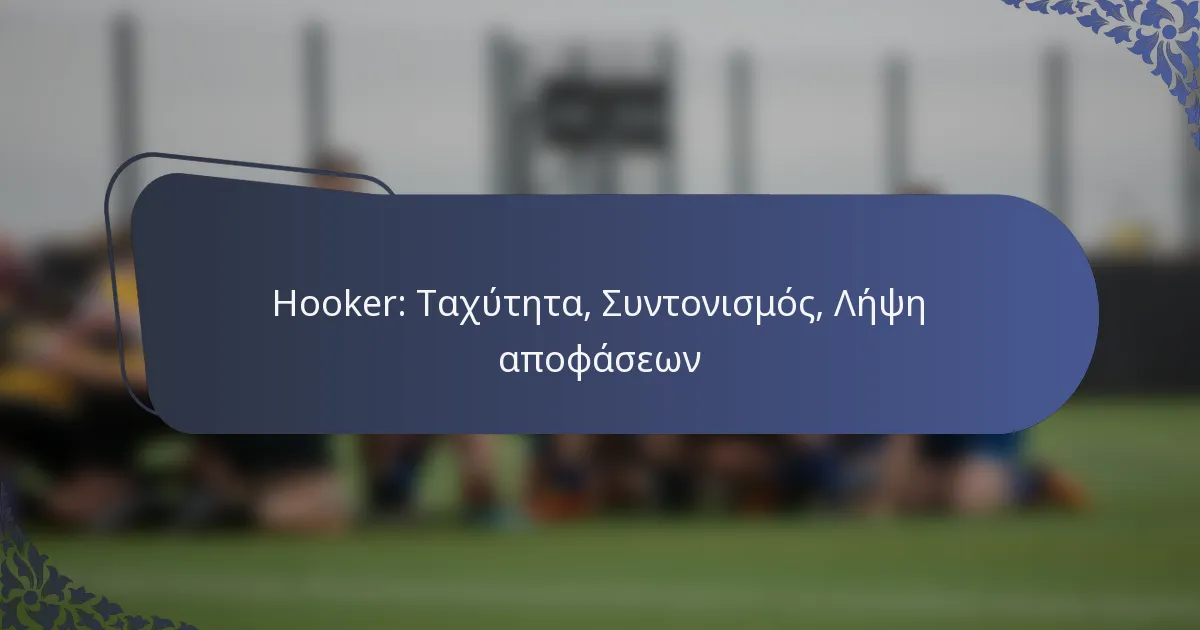 Hooker: Ταχύτητα, Συντονισμός, Λήψη αποφάσεων