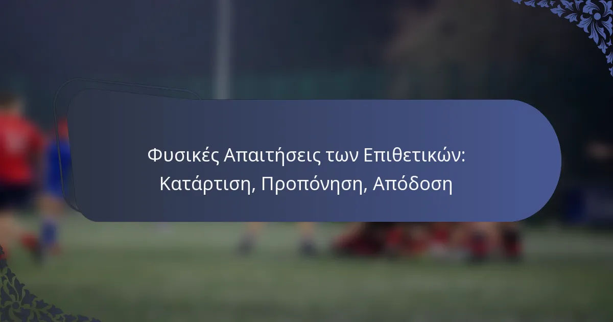 Φυσικές Απαιτήσεις των Επιθετικών: Κατάρτιση, Προπόνηση, Απόδοση