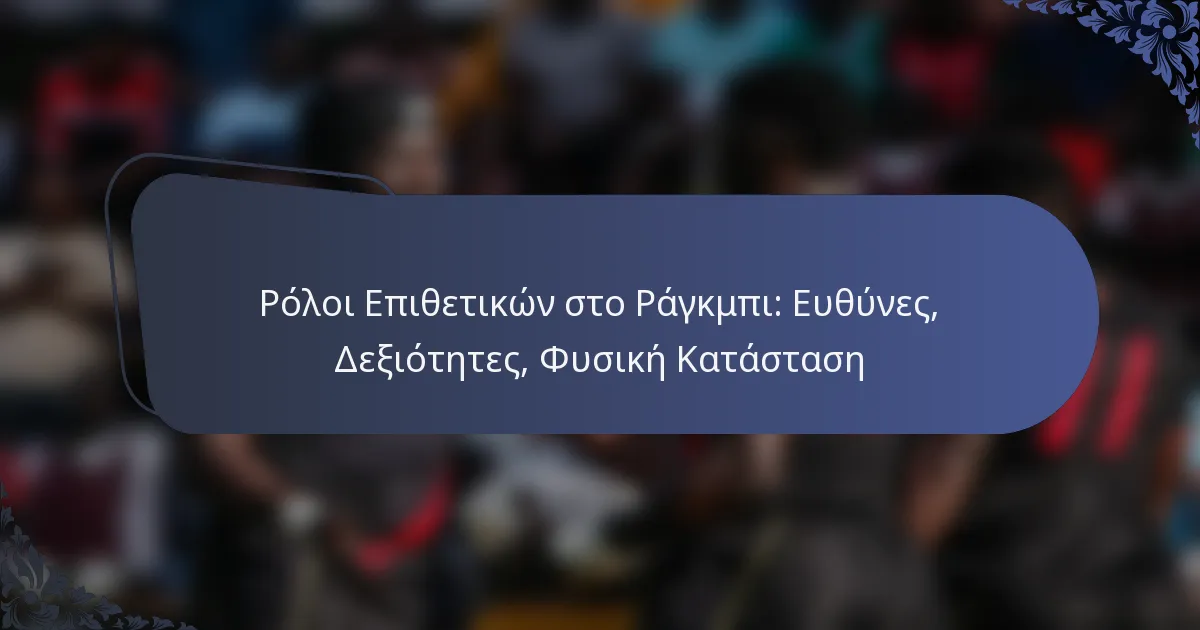 Ρόλοι Επιθετικών στο Ράγκμπι: Ευθύνες, Δεξιότητες, Φυσική Κατάσταση