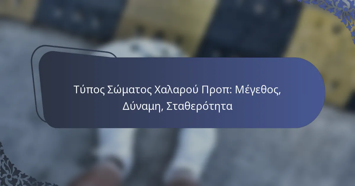 Τύπος Σώματος Χαλαρού Προπ: Μέγεθος, Δύναμη, Σταθερότητα